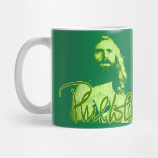 Phil Collins Singing Fan Art Green Mug